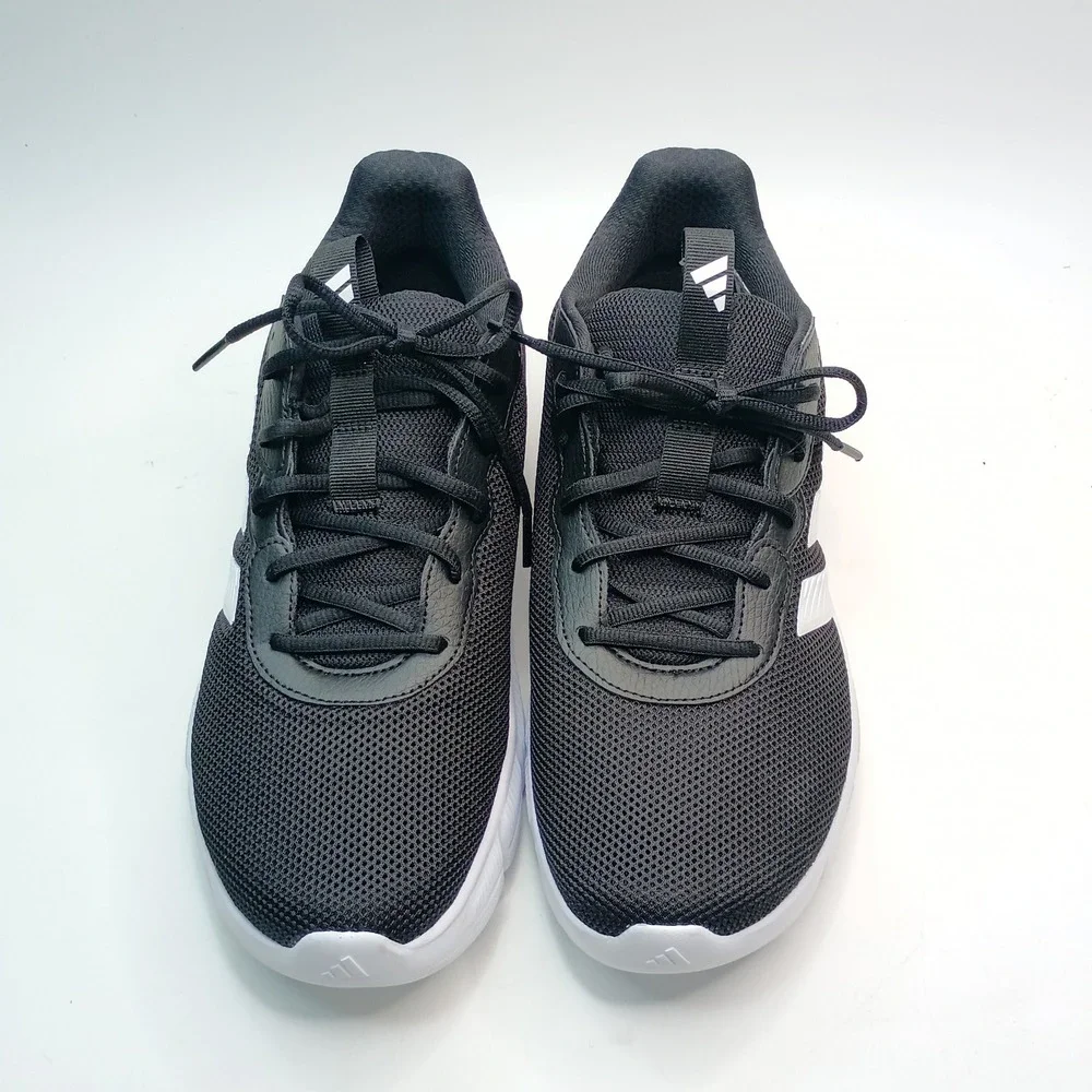 Adidas Cloudfoam Flex Laces Sneaker Men Size 10 Black White HQ4854